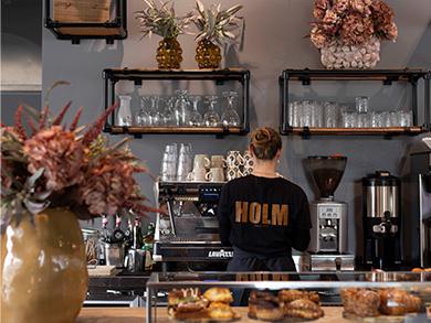 Caféburgere fra Holms Bager & Café i Frederiksberg Centret.