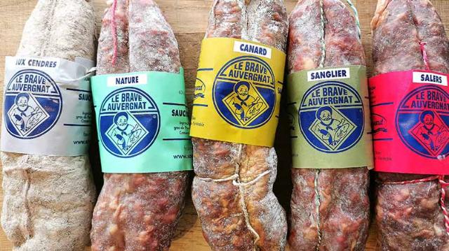 Lækre håndlavet spegepølser fra Auvergne-regionen.